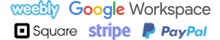 Weebly, Google Workspace, Square, Stripe, Paypal Logos
